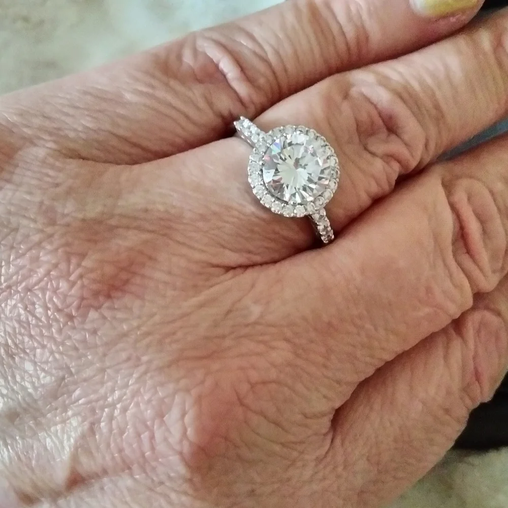 NADRI HALO RODIUM PLATED RING #10 - Picture 9 of 11